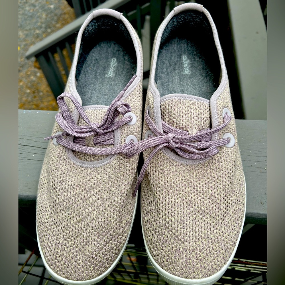 Allbirds Beige/Lavender Tree Skippers Lace-Up Sneakers